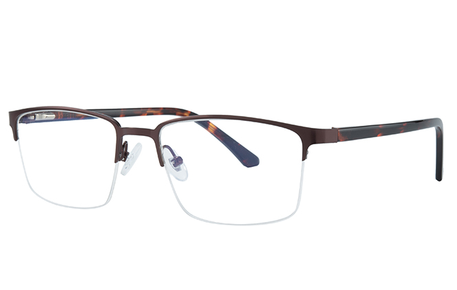 100347 Half Rim Rectangle Spring Hinge Eyeglasses 