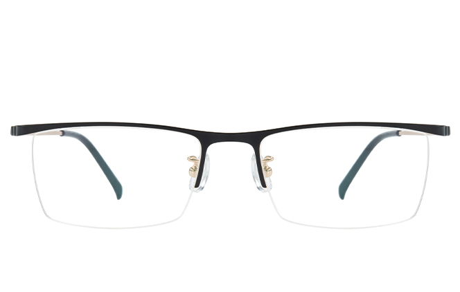 100382 Browline Titanium Eyeglasses